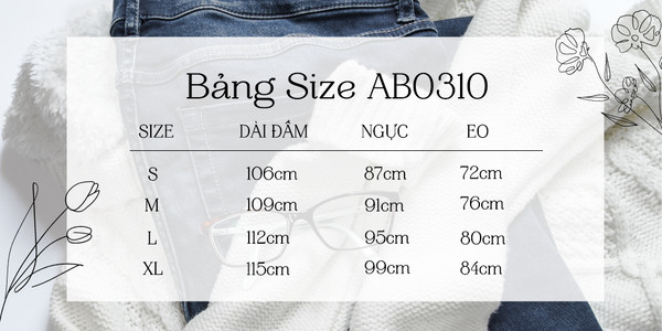 Bảng Chọn Size ĐẦM XÒE TAY BỒNG AB0310