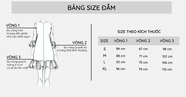 Bảng Chọn Size Đầm Nhún Ngực Xẻ Tà AB0148