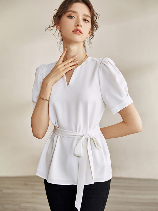 Áo Kiểu Tay Ngắn Thắt Eo AB0266