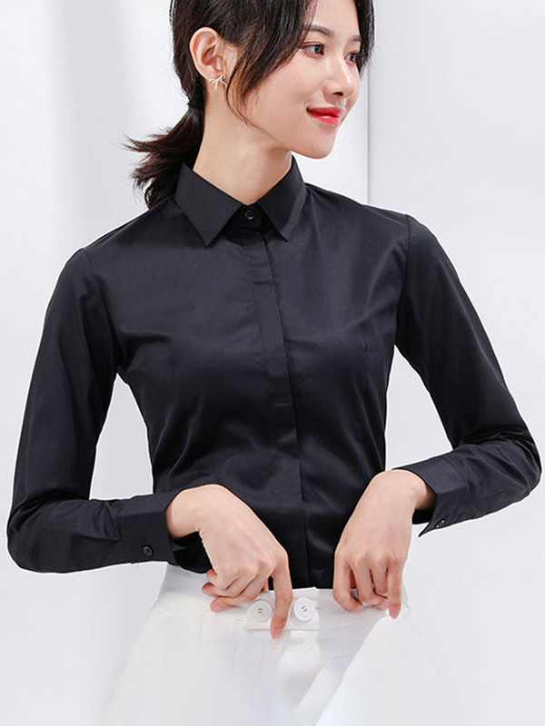Sơ Mi Tay Dài Form Ôm Đen AB0051